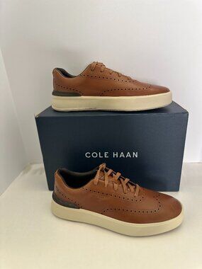 Cole Haan GrandPrø Crew Wingtip Tan Men's Sneaker Size 10M Style C37606